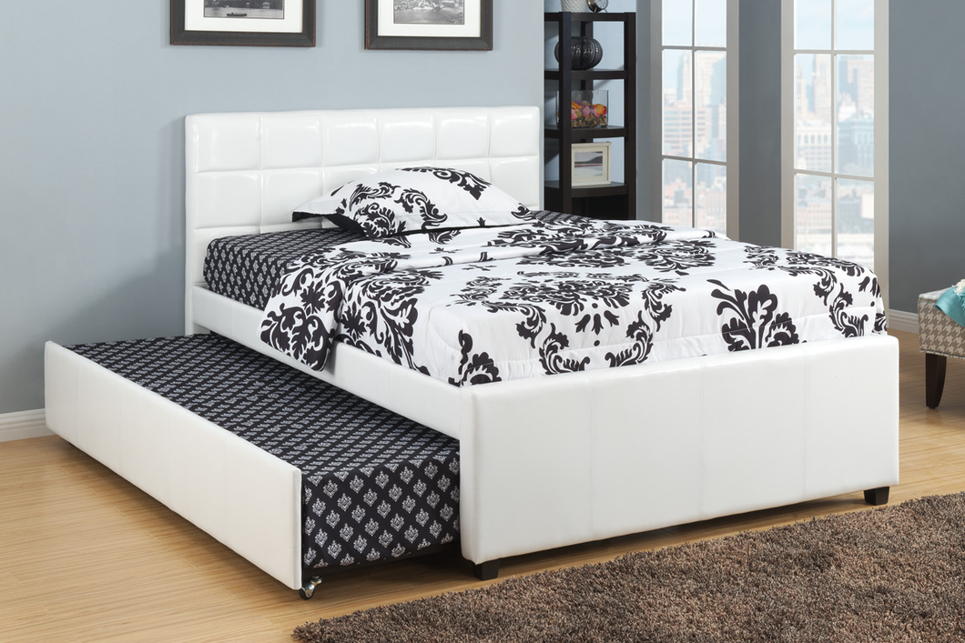 White Bed with Trundle