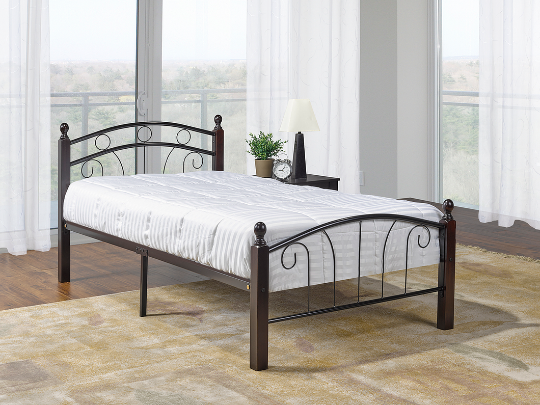 Spin Metal and Wood Bed