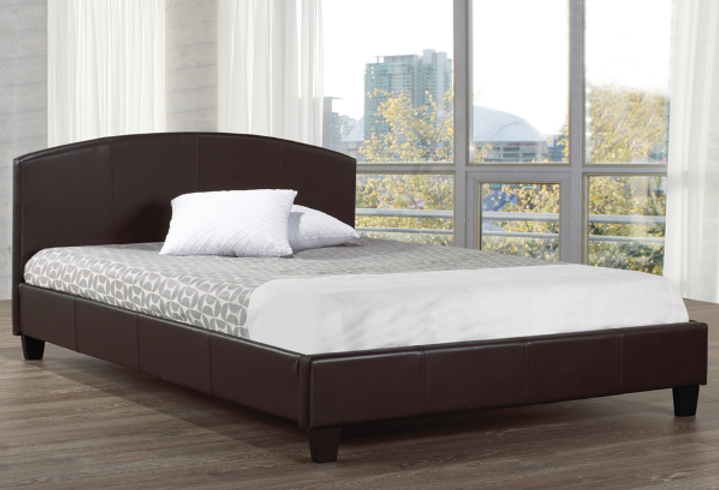 Leather Wrapped Platform Bed