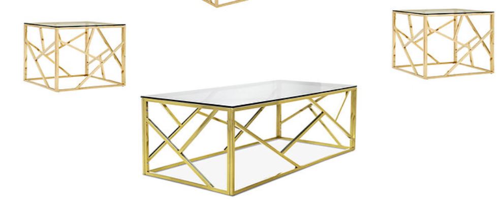 Gold Frame Coffee Table Set