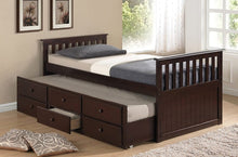 Load image into Gallery viewer, Single Trundle Bed with Storage
