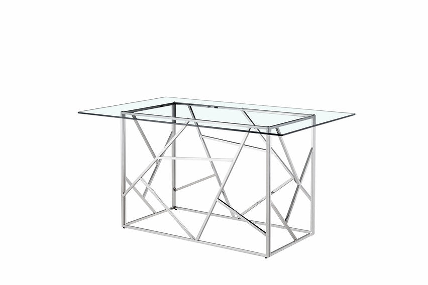 Glass Chrome Dinning Table