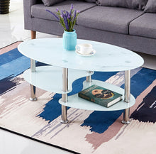 Load image into Gallery viewer, White Marble Glass Coffee Table
